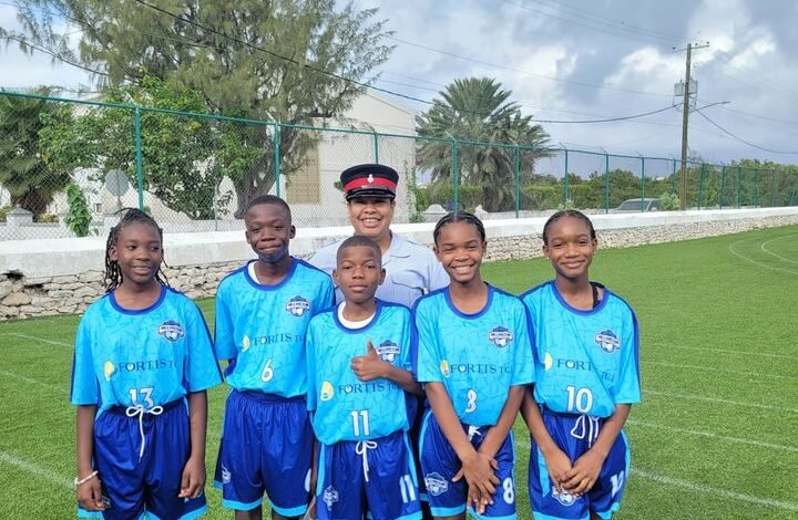 RTCIPF Constables Engage with Local Soccer Players at Parade Grounds, Grand Turk