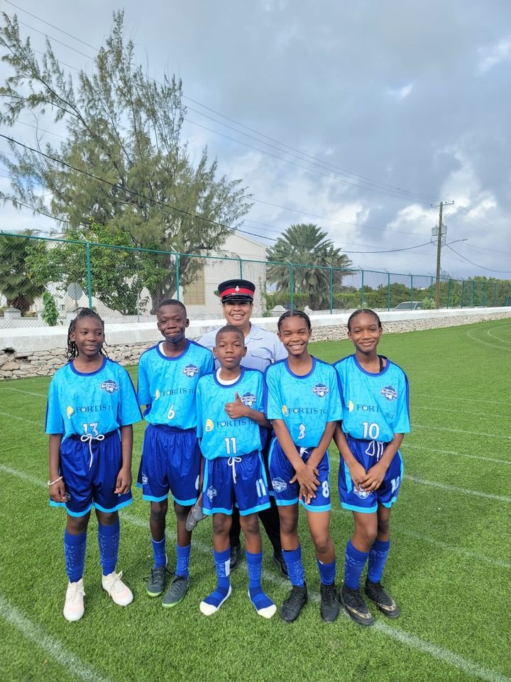 RTCIPF Constables Engage with Local Soccer Players at Parade Grounds, Grand Turk